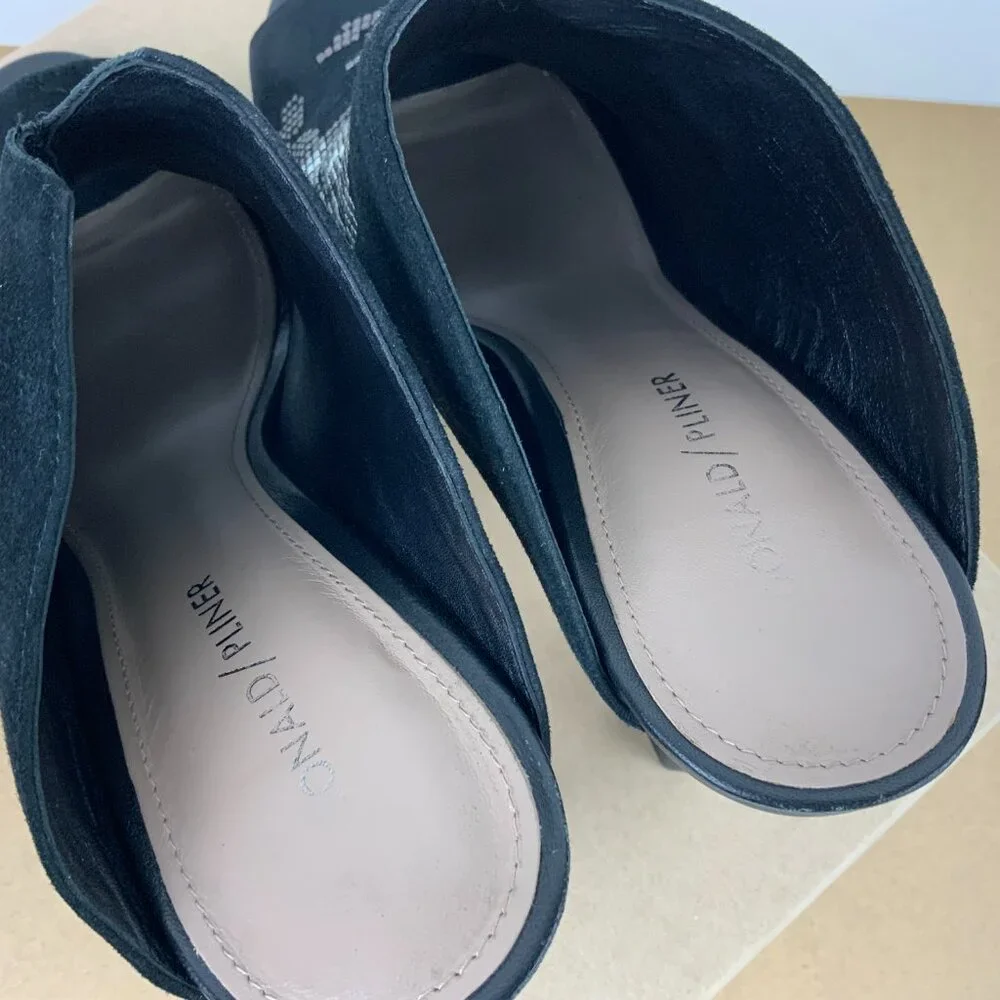 Donald J Pliner Elora Suede Brocade Mule in Black Sz 9M - Picture 6 of 16